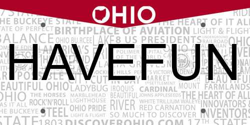 HAVEFUN Ohio License Plate
