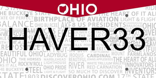 HAVER33 Ohio License Plate