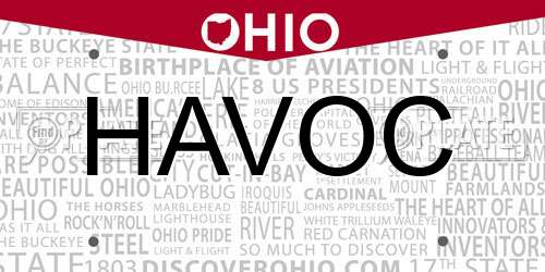 HAVOC Ohio License Plate
