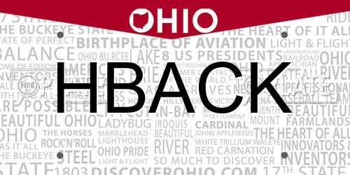 HBACK Ohio License Plate