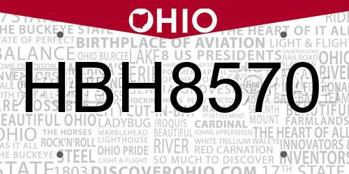 HBH8570 Ohio License Plate