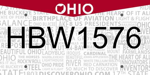 HBW1576 Ohio License Plate