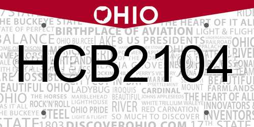 HCB2104 Ohio License Plate