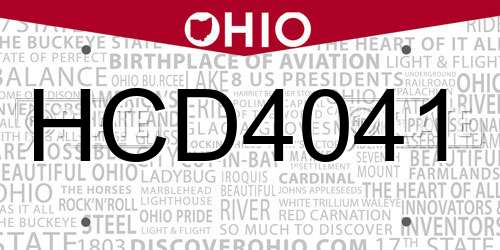 HCD4041 Ohio License Plate