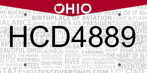 HCD4889 Ohio License Plate