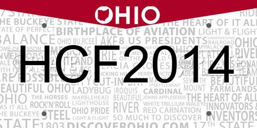 HCF2014 Ohio License Plate