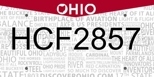 HCF2857 Ohio License Plate