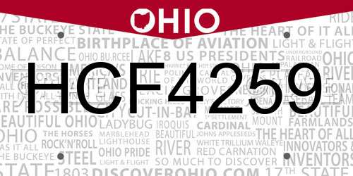 HCF4259 Ohio License Plate