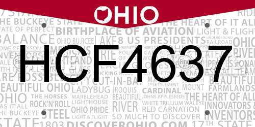 HCF4637 Ohio License Plate