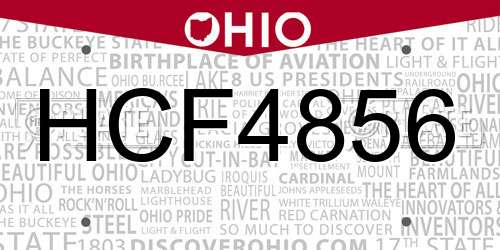 HCF4856 Ohio License Plate