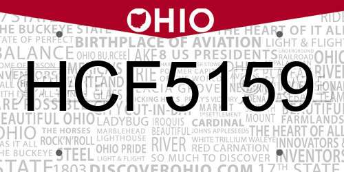 HCF5159 Ohio License Plate