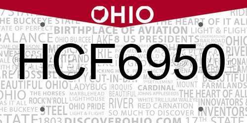 HCF6950 Ohio License Plate