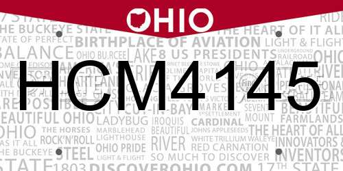 HCM4145 Ohio License Plate