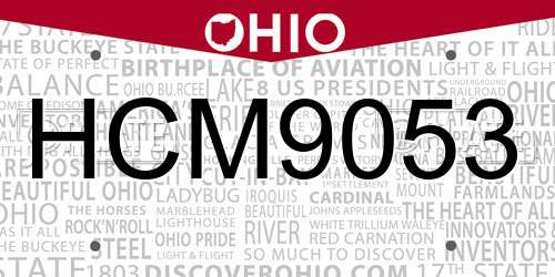 HCM9053 Ohio License Plate