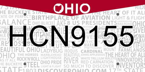 HCN9155 Ohio License Plate