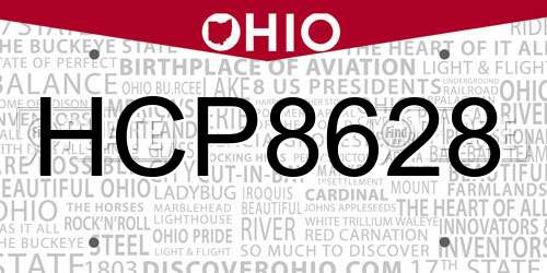 HCP8628 Ohio License Plate