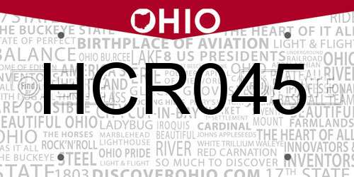 HCR045 Ohio License Plate