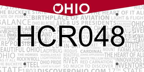 HCR048 Ohio License Plate