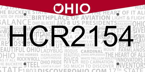 HCR2154 Ohio License Plate