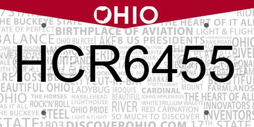 HCR6455 Ohio License Plate