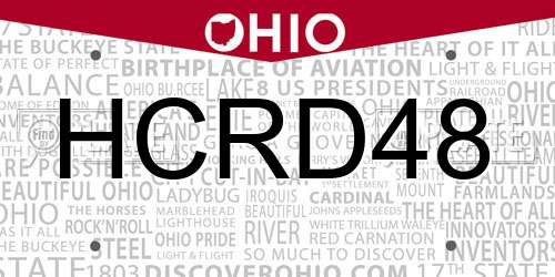 HCRD48 Ohio License Plate