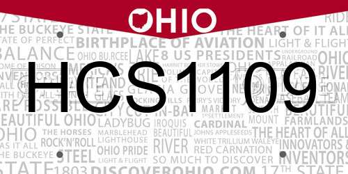 HCS1109 Ohio License Plate