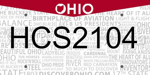HCS2104 Ohio License Plate