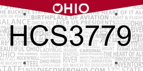 HCS3779 Ohio License Plate