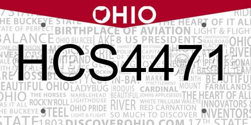 HCS4471 Ohio License Plate