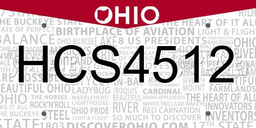 HCS4512 Ohio License Plate