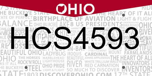 HCS4593 Ohio License Plate