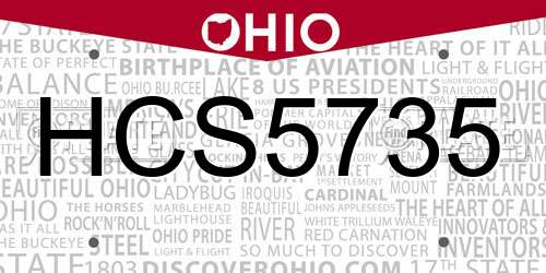 HCS5735 Ohio License Plate