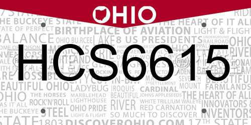 HCS6615 Ohio License Plate