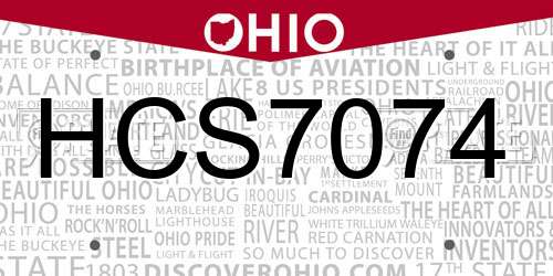 HCS7074 Ohio License Plate