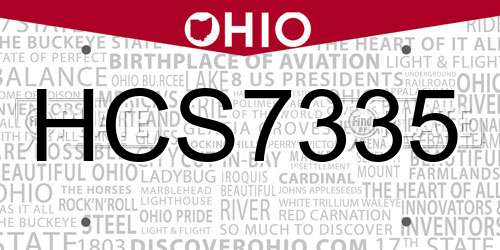 HCS7335 Ohio License Plate