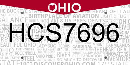 HCS7696 Ohio License Plate