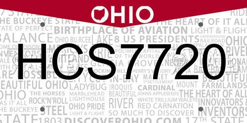 HCS7720 Ohio License Plate
