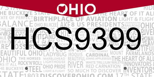 HCS9399 Ohio License Plate