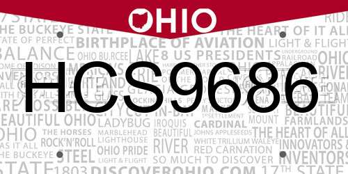 HCS9686 Ohio License Plate