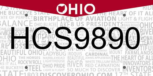 HCS9890 Ohio License Plate