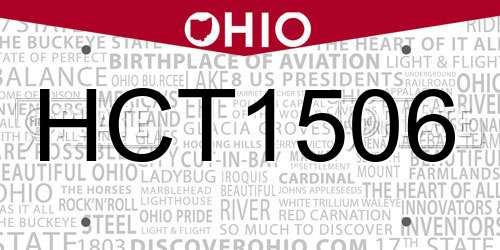 HCT1506 Ohio License Plate