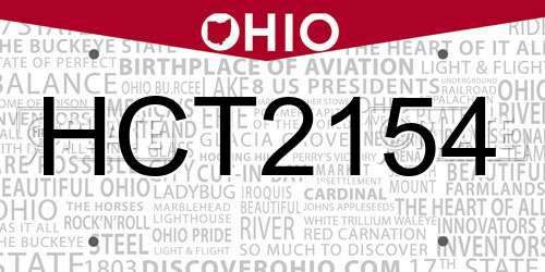 HCT2154 Ohio License Plate
