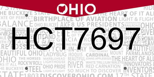 HCT7697 Ohio License Plate