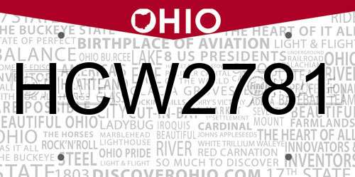 HCW2781 Ohio License Plate