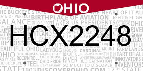 HCX2248 Ohio License Plate
