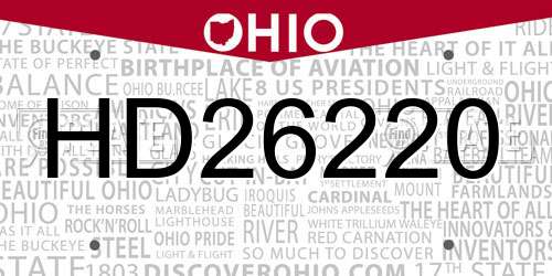 HD26220 Ohio License Plate