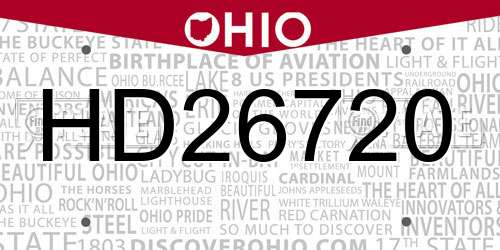HD26720 Ohio License Plate
