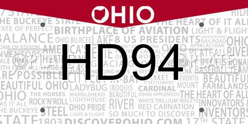 HD94 Ohio License Plate