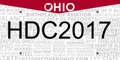 HDC2017 Ohio License Plate