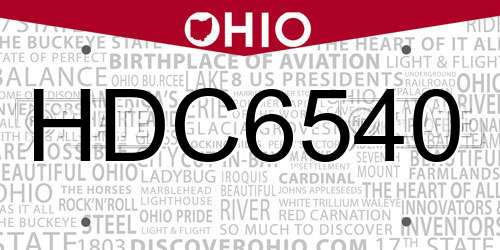 HDC6540 Ohio License Plate